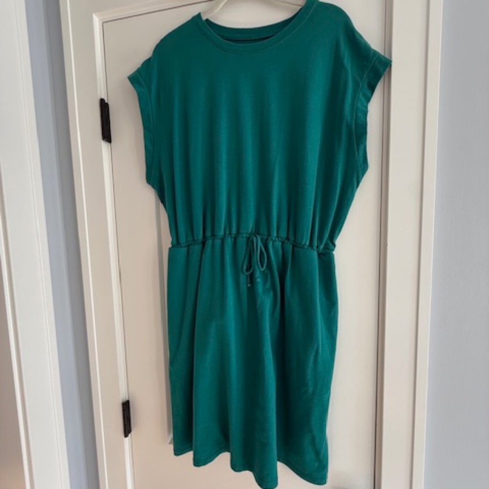 Women's Green Pocket A New Day Extended Shoulder A-Line Dress Green XL
